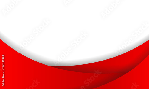 modern vector background featuring smooth red and white curved waves, creating a sleek and professional design with a bold contrast.