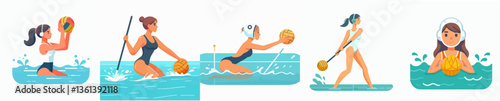 vector collection of a water polo athlete
