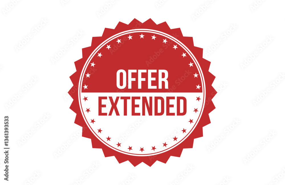 Offer Extended red ribbon label banner. Offer Extended red ribbon label banner.