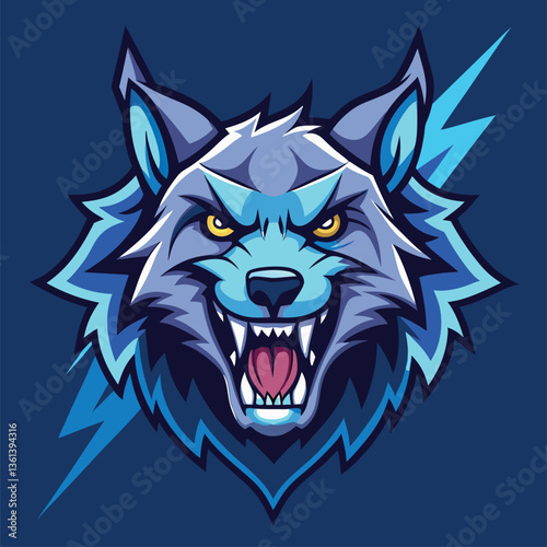 Aggressive Wolf Esports Mascot