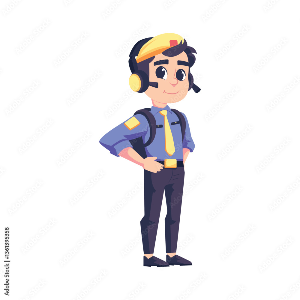 Ground Crew Supervisor Vector Style illustration. Eps 10 File Ground Crew Supervisor Vector Style illustration. Eps 10 File