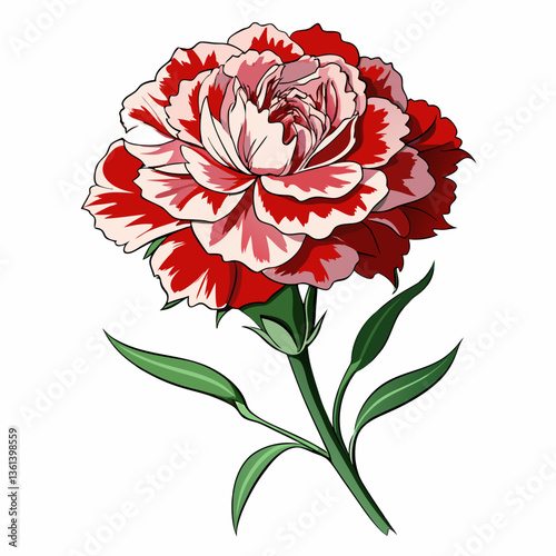  High-quality carnation vector design perfect for floral-themed creative projects and prints.