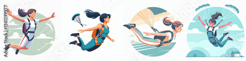vector collection of a free fall athlete