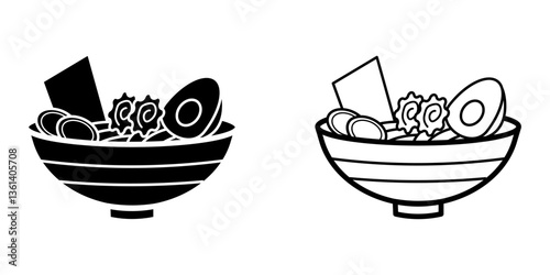 Ramen icon on white background