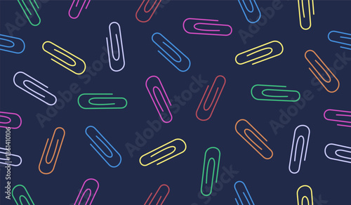 Cute paper clips pattern background vector design