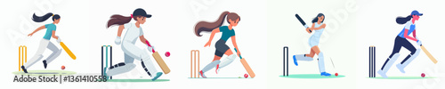 vector collection of a tennis athlete