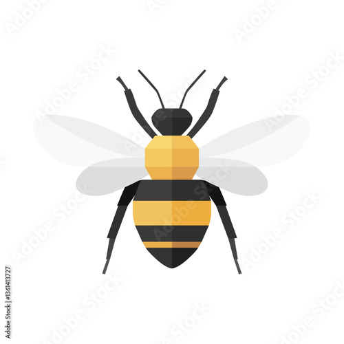 Bee logo vector flat illustration. Honey Bee icon, honey bee logo