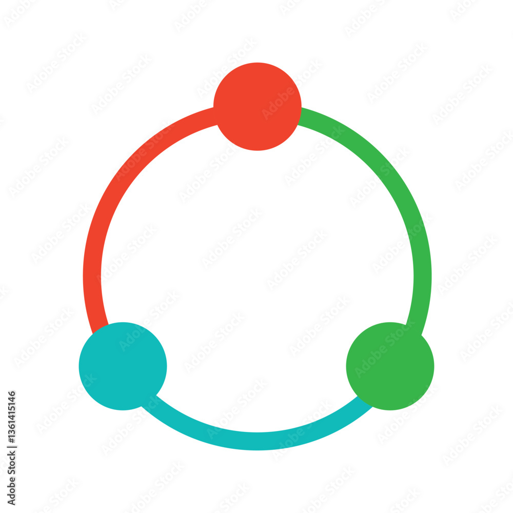Colorful Circular Graphic with Three Interconnected Circles Colorful Circular Graphic with Three Interconnected Circles
