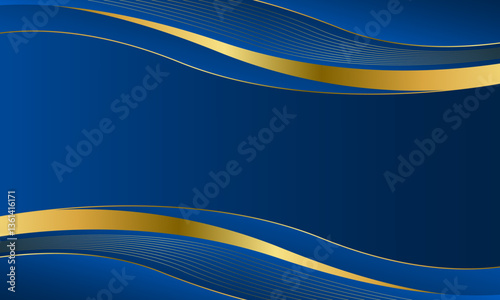 Elegant Blue and Gold Abstract Luxury Background. Modern wave design. Suitable for Invitations, awards, templates, banners, covers, posters, presentations, websites, and pages