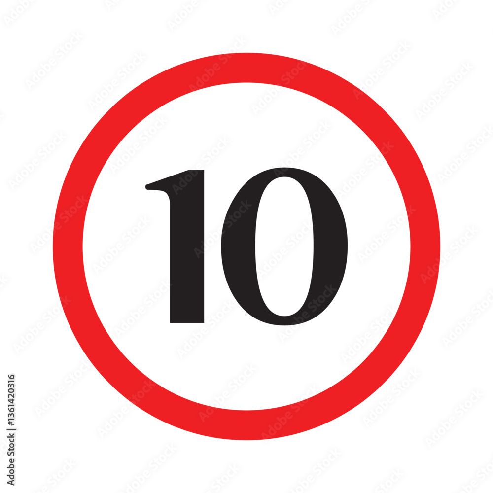 Speed limit 10, 20 km icon . Maximum speed limit 10 km per hour . Speed limit 10 km traffic sign . Vector illustration IN EPS 10. Speed limit 10, 20 km icon . Maximum speed limit 10 km per hour . Speed limit 10 km traffic sign . Vector illustration IN EPS 10.