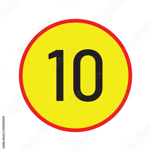 Speed limit 10, 20 km icon . Maximum speed limit 10 km per hour . Speed limit 10 km traffic sign . Vector illustration IN EPS 10.