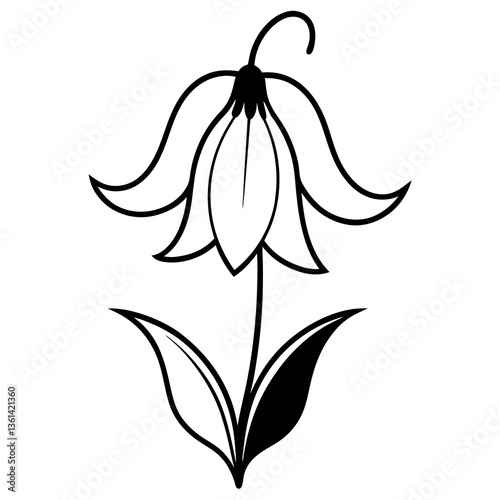 A detailed bluebell vector design, perfect for nature and floral-themed projects.