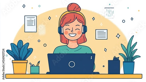 A customer service representative creating a positive customer experience.