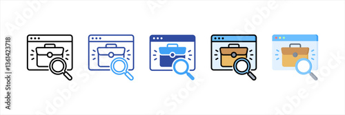 Job Search Multi Style Icon Set