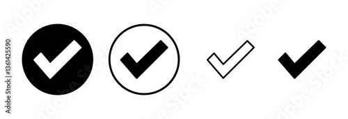 Check mark icon logo design. Tick mark sign and symbol