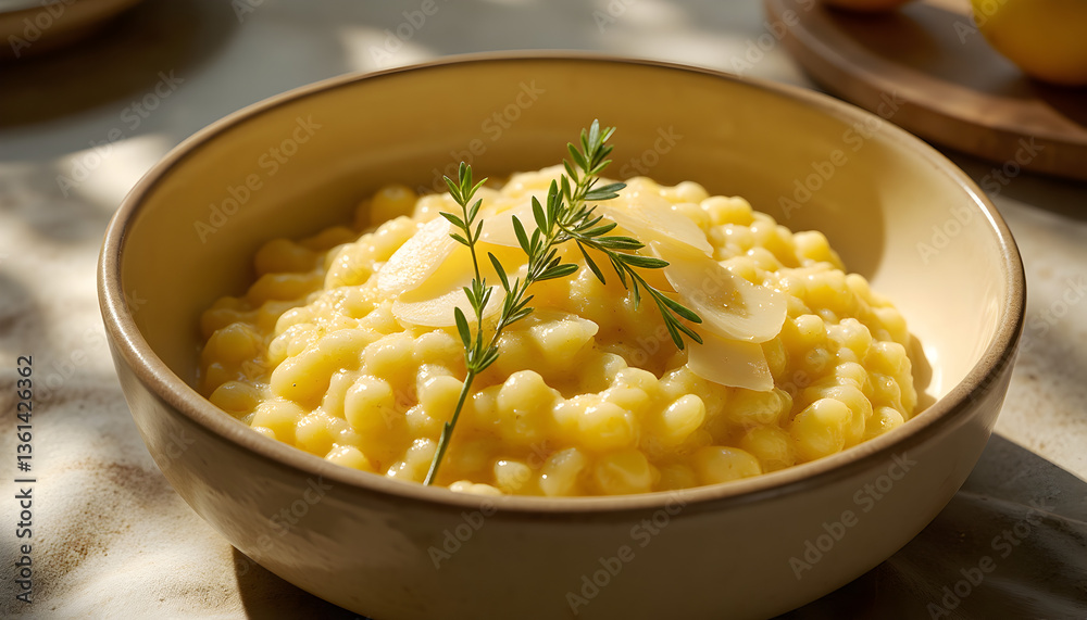 Creamy Lemon Risotto with Fresh Thyme and Parmesan Shavings Creamy Lemon Risotto with Fresh Thyme and Parmesan Shavings