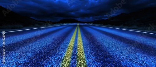 Serene Road Under Dramatic Skies Leading to an Unknown Destination Under Cloudy Atmosphere