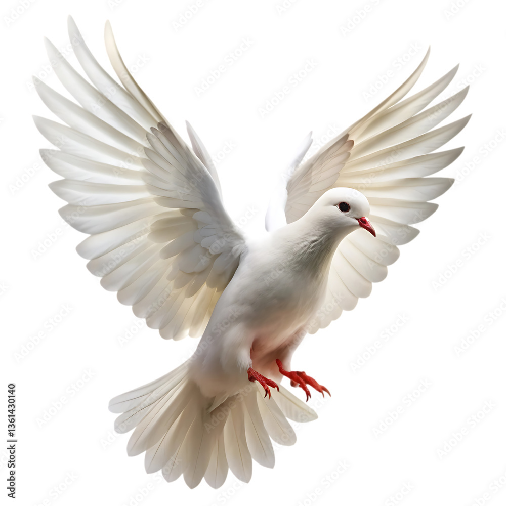 Fototapeta premium White Dove Flying: Peace Symbol Image