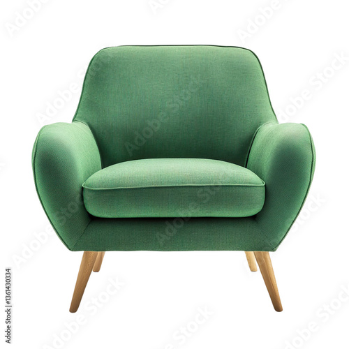 Green color chair isolated on a transparent background photo