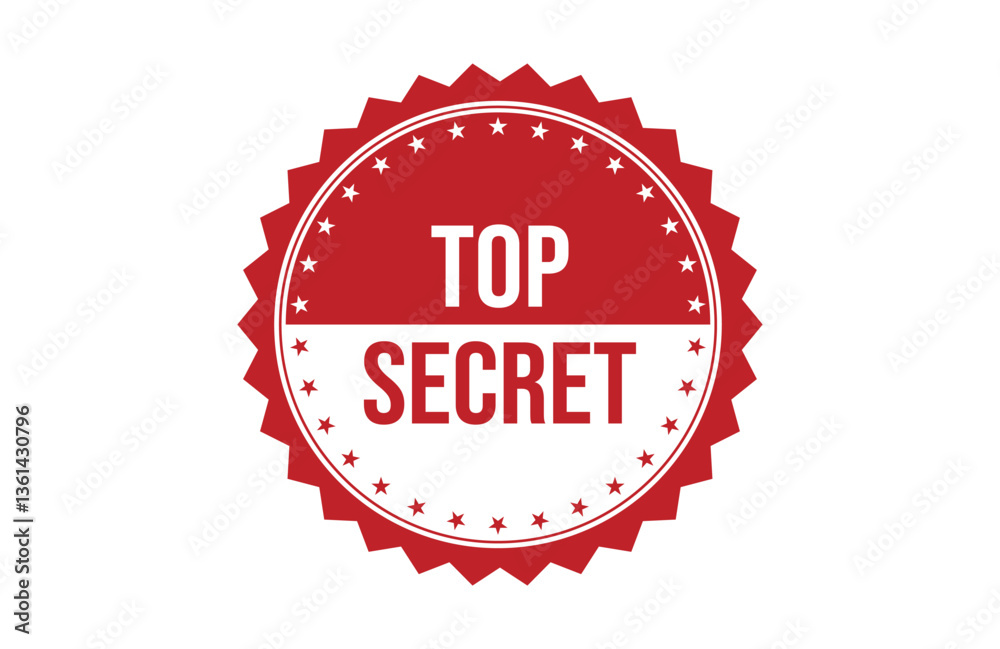 Top secret red ribbon label banner. Top secret red ribbon label banner.