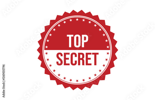 Top secret red ribbon label banner.