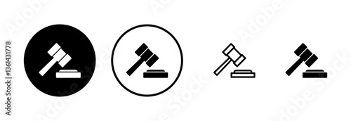 Gavel icon logo design. judge gavel sign and symbol. law icon. auction hammer