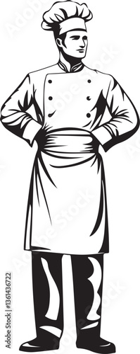the cook with a tray