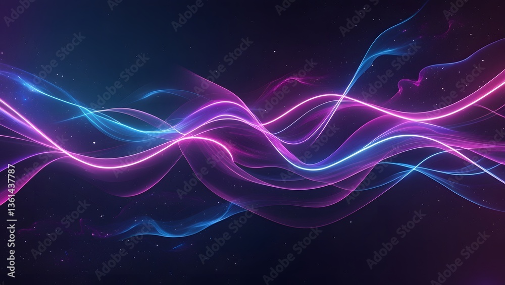 Fototapeta premium Background 3D Abstract Glowing Wavy Lines