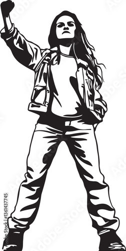 vector illustration of a young woman