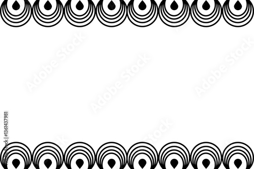 White background with black border frame