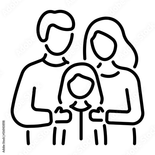 A linear style icon depicting foster care 