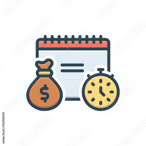 Color illustration icon for payday