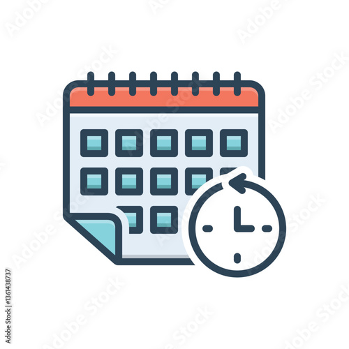 Color illustration icon for reschedule
