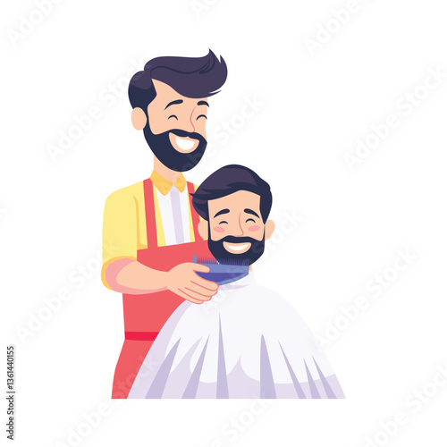 Barber's Gentle Touch Vector Style illustration. Eps 10 File 