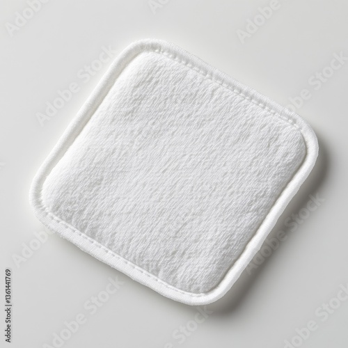 White Terrycloth Washcloth: Soft and Absorbent, Ideal for Delicate Skin Cleansing or Gentle Exfoliation on White Background.