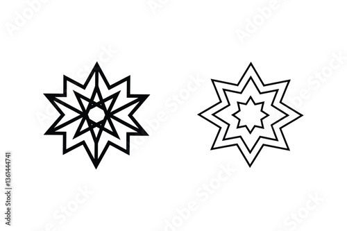 Wallpaper Mural Geometric Starburst Designs Line Art, Elegant, Black, White, Simple, Shapes, Symbols, Modern, Graphix Torontodigital.ca