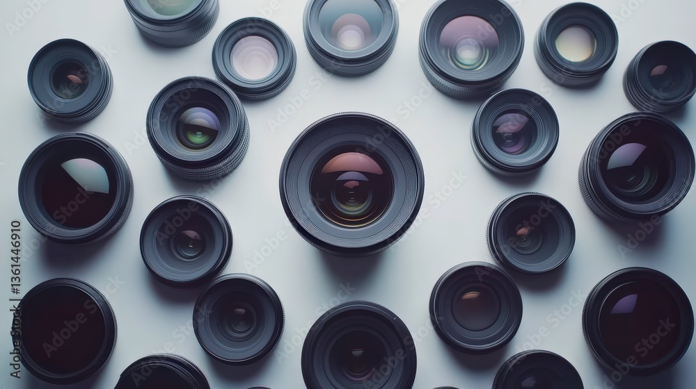 Lens Collection with Isolated White Background Lens Collection with Isolated White Background