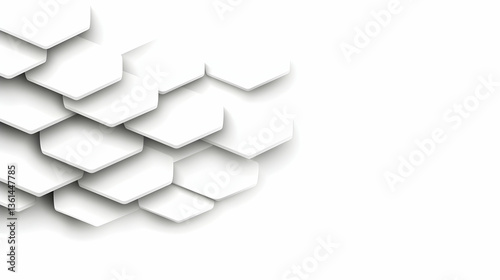 Free Download Vector banner design, white background with hexagon pattern - GFXLoad