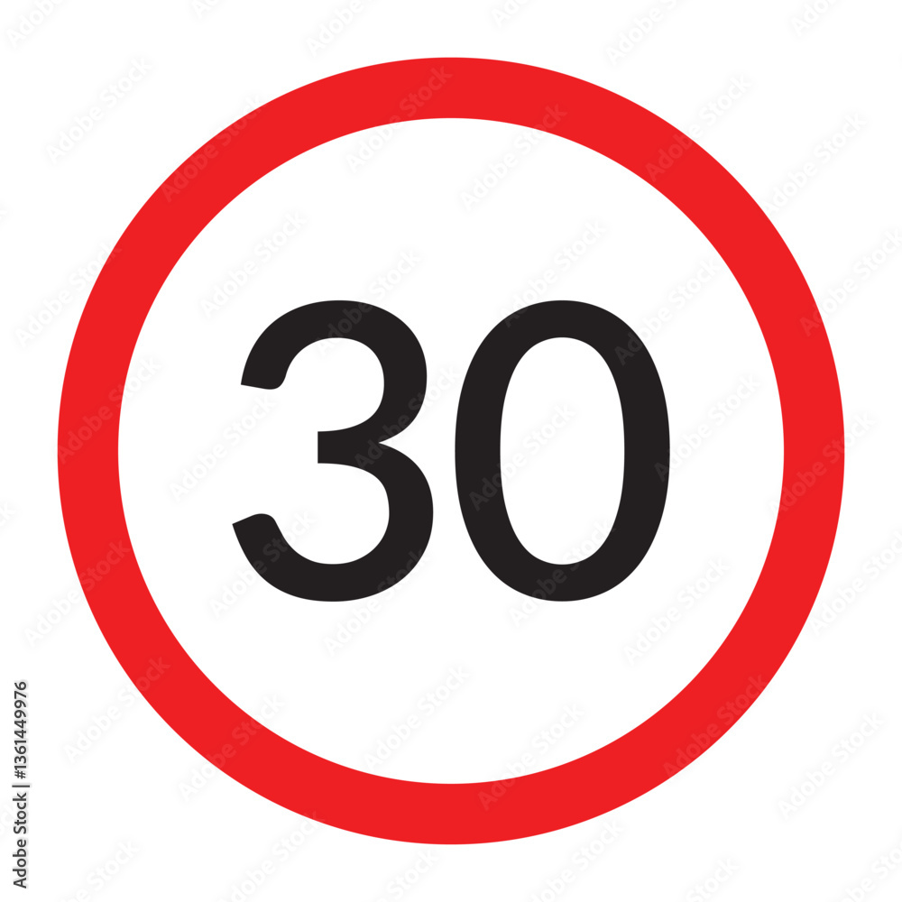 Speed limit highway sign collection. Restriction sign for car drivers not to exceed the speed over 20, 30 kilometers per hour vector illustration in eps 10. Speed limit highway sign collection. Restriction sign for car drivers not to exceed the speed over 20, 30 kilometers per hour vector illustration in eps 10.