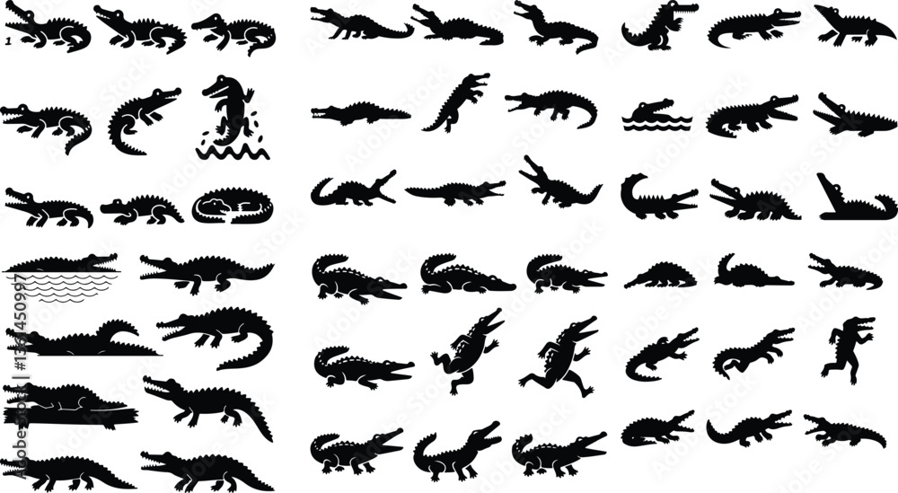 Crocodile set silhouette vector illustration design set of crocodile vector design, crocodile, animal, lizard, reptile, cartoon, dragon, green, illustration, Cute crocodile set collection
Crocodile set silhouette vector illustration design set of crocodile vector design, crocodile, animal, lizard, reptile, cartoon, dragon, green, illustration, Cute crocodile set collection