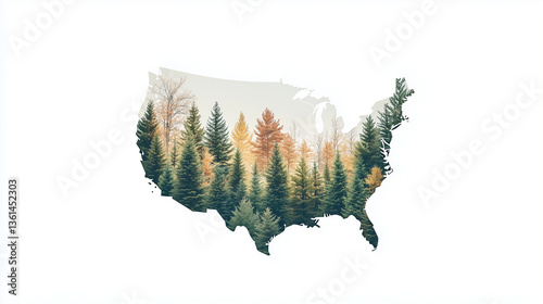 USA Map Forest: A beautiful...