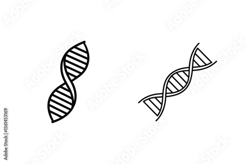 DNA double helix icons genetic code, molecular biology, science