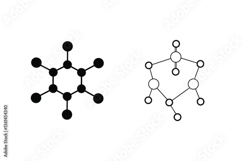 Chemical Structures Benzene Ring and Cyclic Compound Comparison