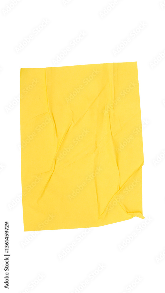 Rectangle shaped yellow paper sticker label isolated on transparent background Rectangle shaped yellow paper sticker label isolated on transparent background