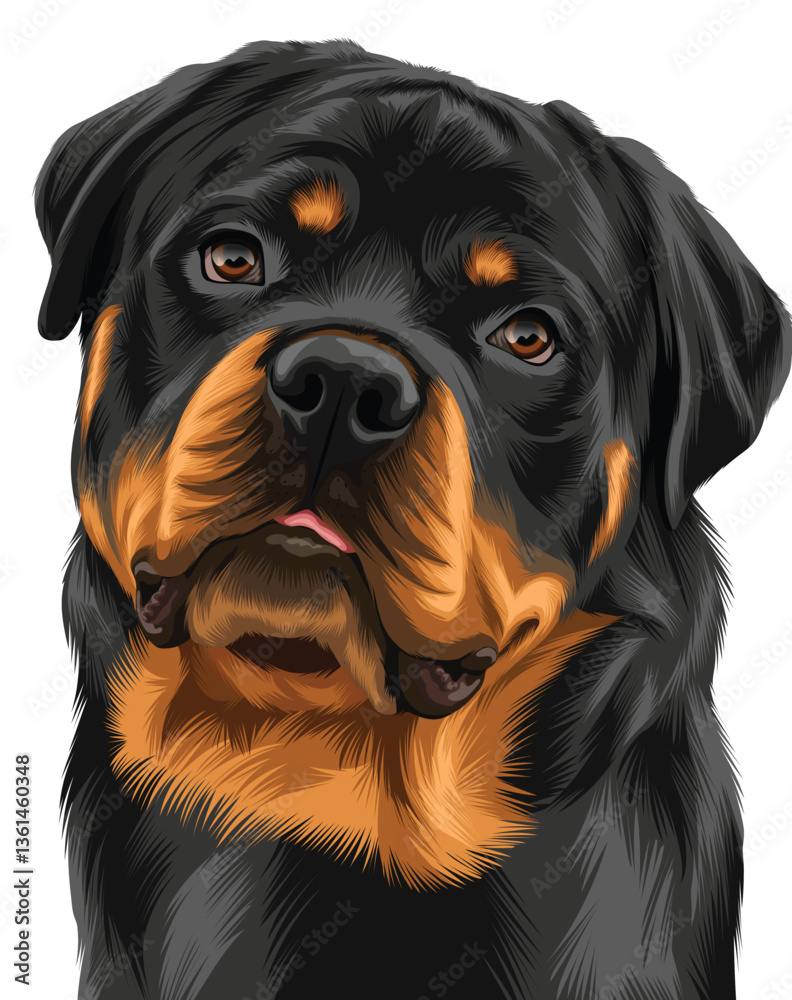 Obraz premium Detailed vector illustration of a dog
