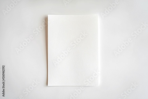 A photo of a white blank paper placed on a white surface
