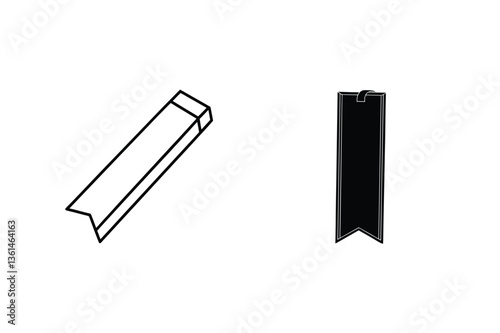 Bookmark Icons Linear, Filled, Reading, Library, Page Marker, Simple, Elegant, Design, Black, White