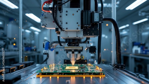 Microchip Manufacturing Mockup CPU & Memory Modules on Motherboard (8K Detail)