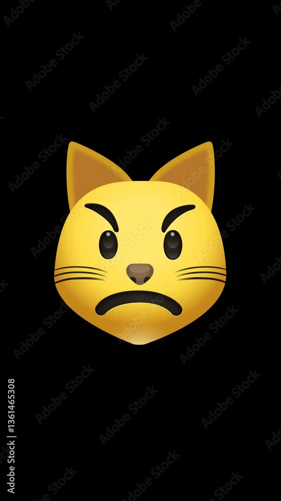 Pouting Cat Face Emoji with Alpha Channel Pouting Cat Face Emoji with Alpha Channel