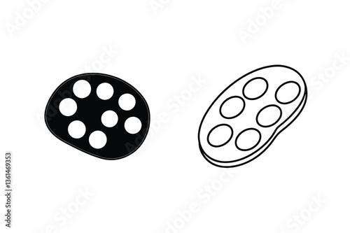 Paint Palette Icons Solid, Outline, Art Supplies, Circular, Oval